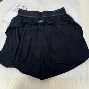 Alo Black Double Layer SportsShorts Women's Size M